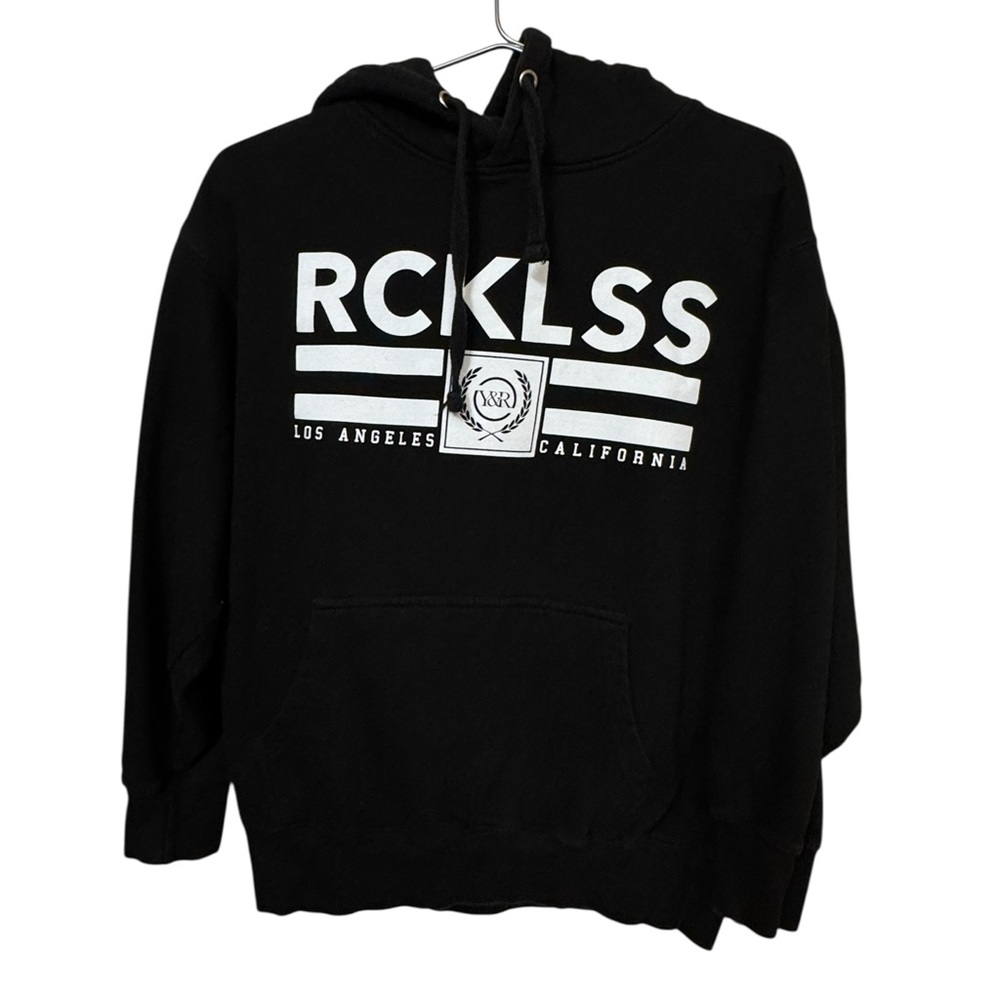 High End Young & Reckless LA Women’s M Black & White Hoodie MINTY Y&R